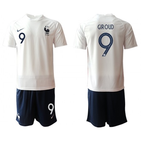 Frankrike Fotbollströjor Olivier Giroud 9 Barn Borta tröja EM 2020 Kortärmad